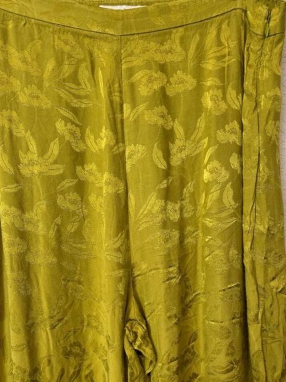 Favorite Daughter Persephone Green The Friday Floral Jacquard Wide Leg Pants 16 - Picture 3 of 8